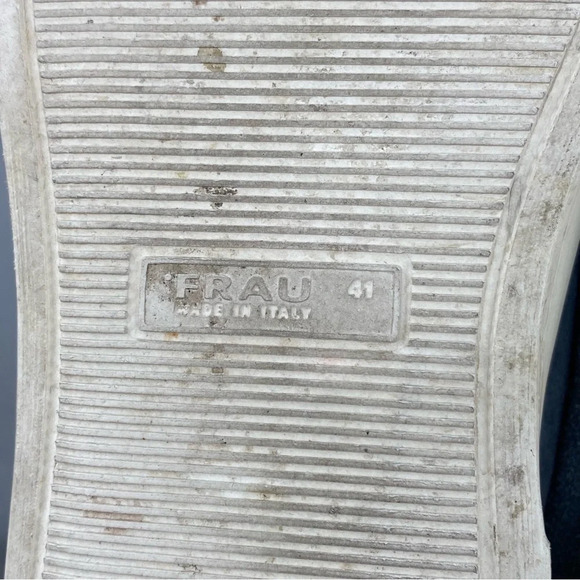 Frau Footwear Lace up Low Top Sneakers Womens Size 41 US 9 Blue Leather Suede - Picture 11 of 12